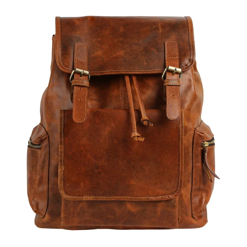 Leather Backpack Rucksack Travel Laptop Camping School College Bag for Men Women