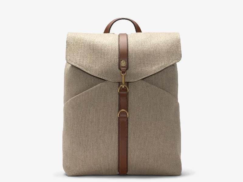 M/S Rucksack – Grand Herringbone/Cuoio