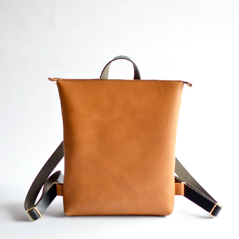 Minimalist Backpack - Honey Leather