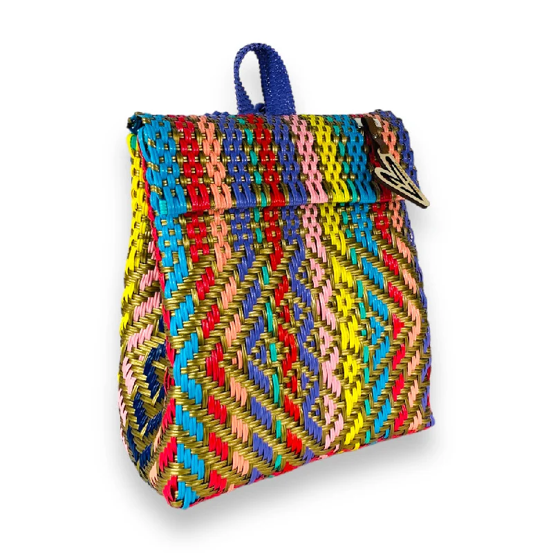 Maria Victoria | Oasis BK | Upcycled, Handwoven, Multicolor Backpack