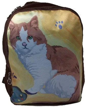 Cat Backpack- Paw in the Paint