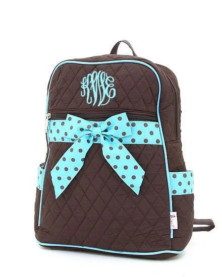 QSD2716 Quilted Solid Zippered Backpack