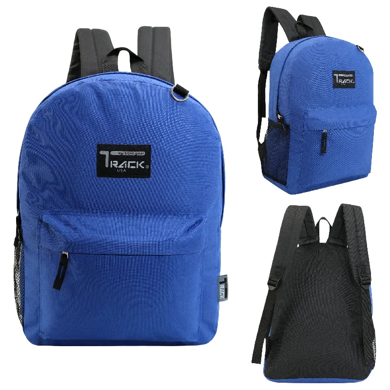 17" Bulk Classic Royal Blue Backpack - Wholesale Case of 24 Bookbags