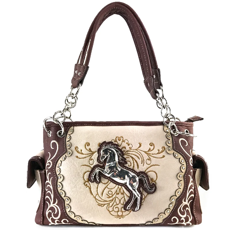 American Horse Floral Handbag