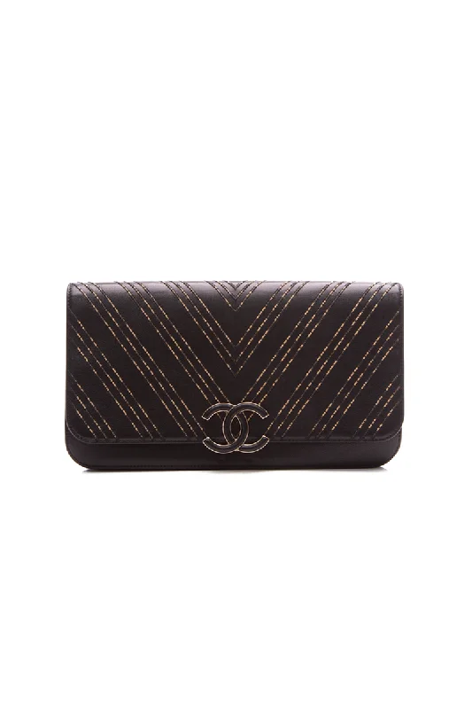 CC Chevron Subtle Clutch Bag