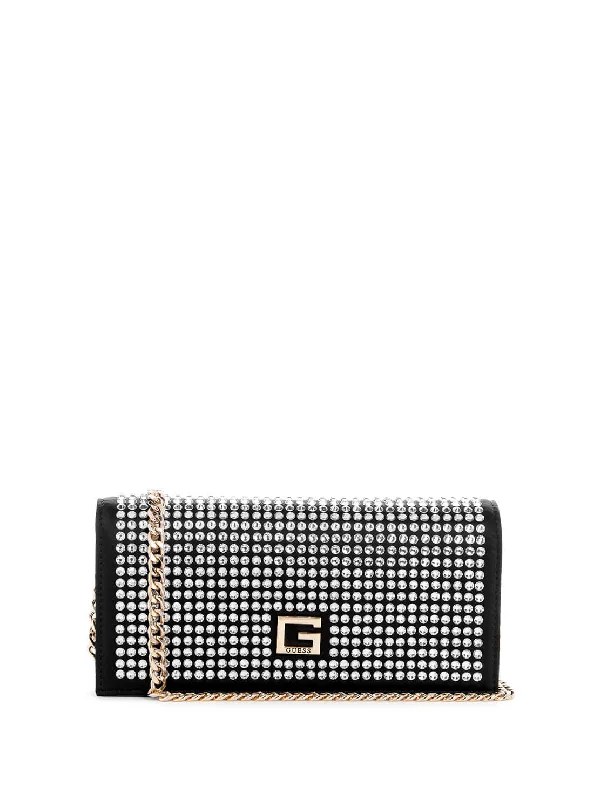 Black Gilded Glamour Crossbody Clutch