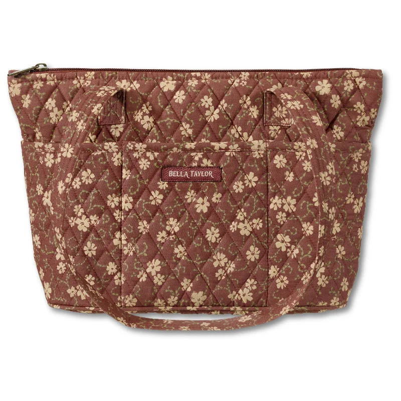 Burgundy Floral Small Tote