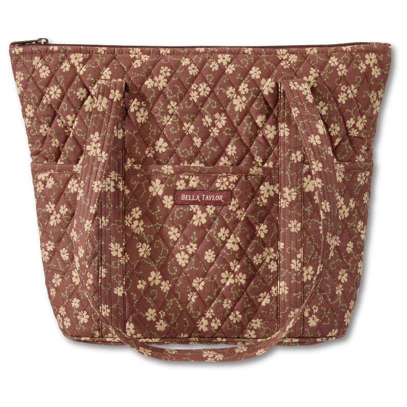 Burgundy Floral Stride Tote