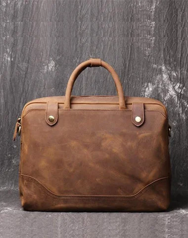 Vintage Leather Mens Briefcase Bag Work Bag Business Bag 15inch Computer Bag For Men