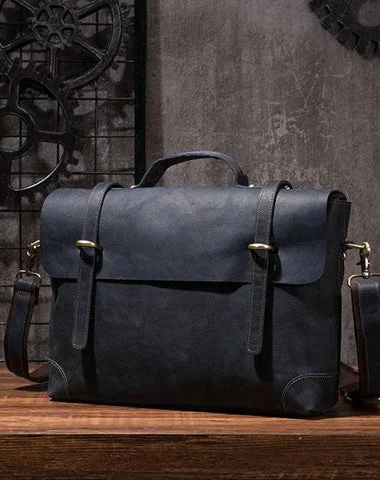 Cool Leather Mens 14inch Laptop Bag Briefcase Work Handbag Business Bag for Men