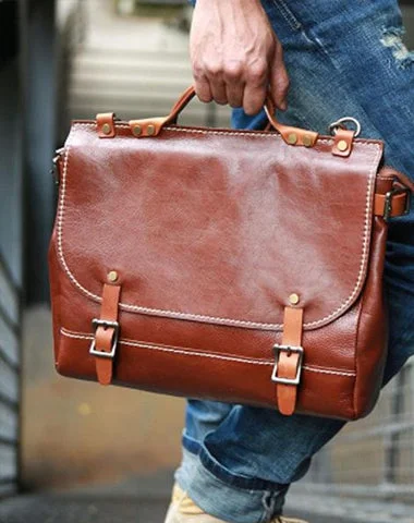 Cool Leather Mens Briefcase Messenger Bag Handbag Shoulder Bag for men