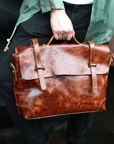 Cool Leather Mens Briefcase Messenger Bags Handbag Shoulder Bag for men