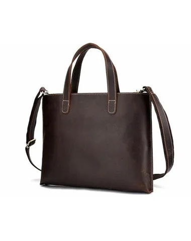 Cool Leather Mens Coffee Briefcase Handbag Messenger Bag Shoulder Bag for Men