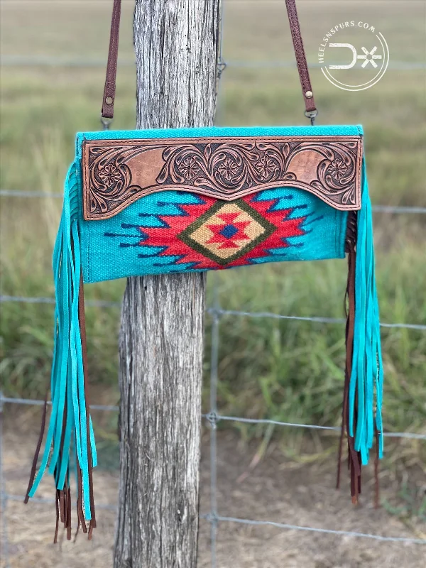 Electric Blue Saddle Blanket Clutch