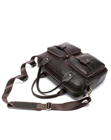 GENUINE LEATHER MENS Laptop BAG BRIEFCASE WORK BAG BUSINESS BAGS FOR MEN