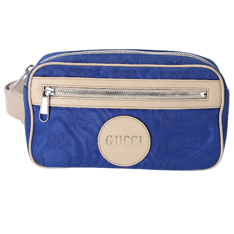 GUCCI Gucci Off The Grid Belt Bag Bum Bag 631341 Blue Beige Nylon