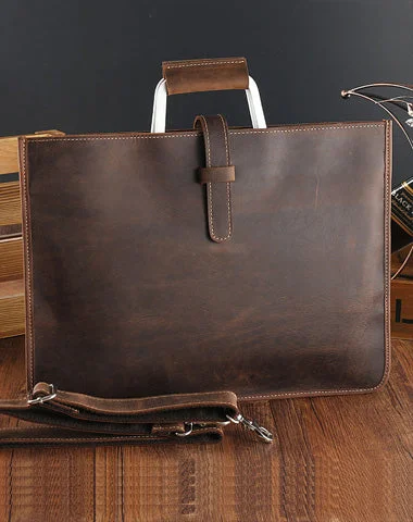 Handmade Leather Men Vintage Briefcase Handbag Laptop Bag For Men