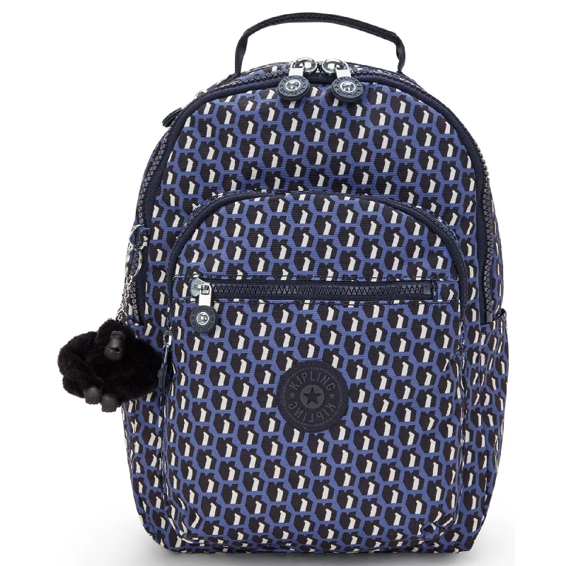 Kipling Seoul Small  Printed Tablet Backpack - 3D K Blue