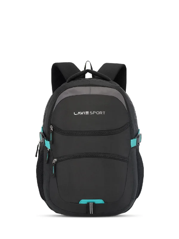 Lavie Sport Ambition 32L Laptop Backpack with Rain cover For Men & Women | Boys & Girls Black