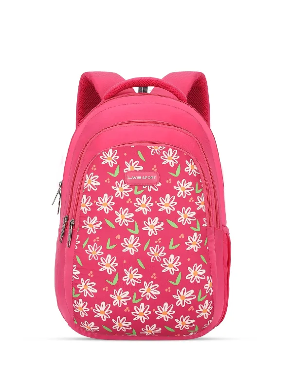 Lavie Sport Daze 26L Printed 17" School Backpack for Girls Magenta