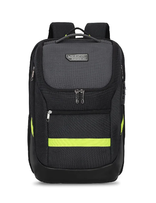 Lavie Sport Emperor 32L Anti-theft & Laptop Backpack For Men & Women  |Boys & Girls Black/Grey