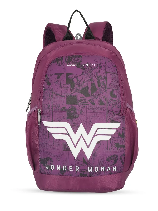 Lavie Sport Wonder Woman Wing 33L Casual Laptop Backpack For Boys & Girls Purple