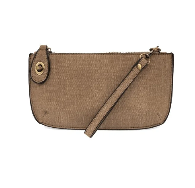 Linen Crossbody Mini Wristlet Clutch