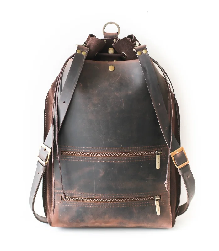 Men's Convertible Leather Backpack