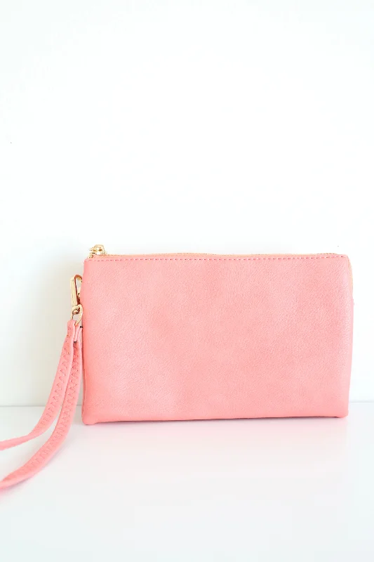 Riley Wristlet Crossbody - Coral