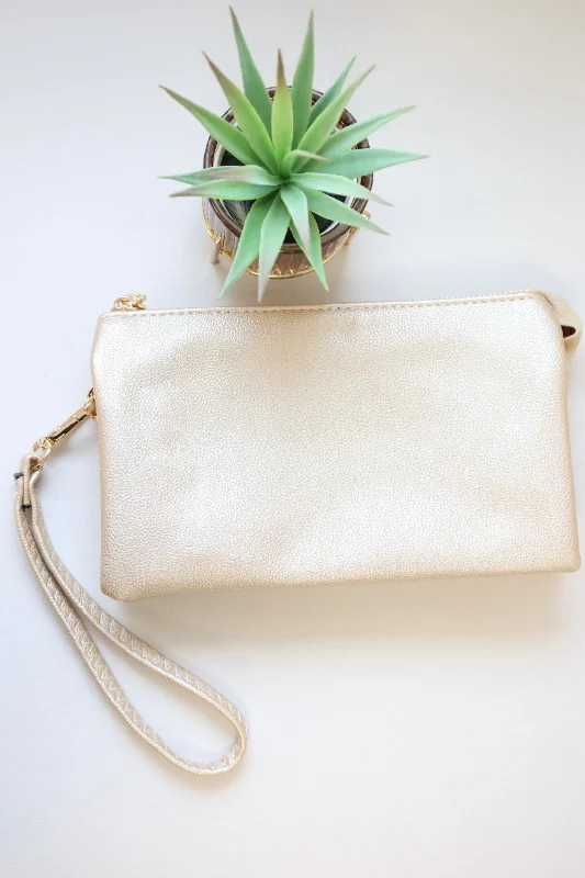 Riley Wristlet Crossbody - Gold