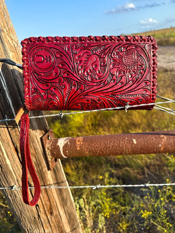 Santa Fe Tooled Organizer ~ Red