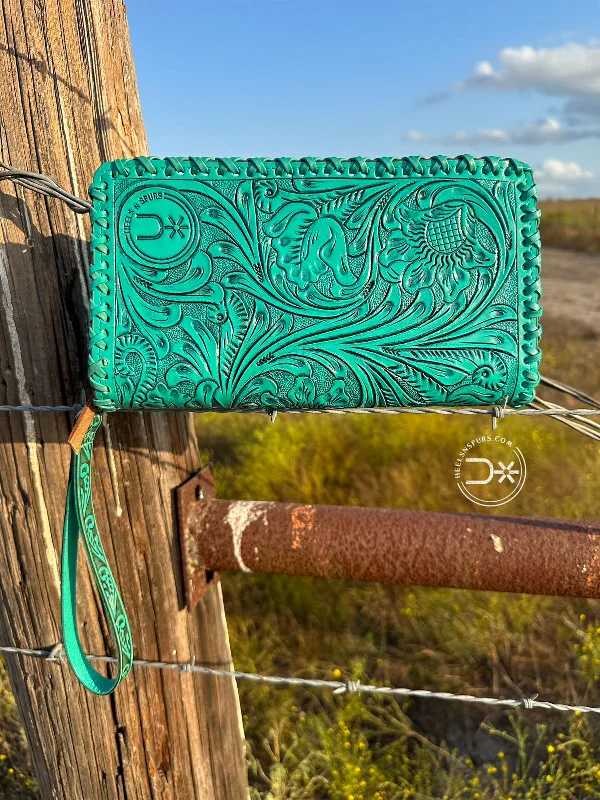 Santa Fe Tooled Organizer ~ Turquoise