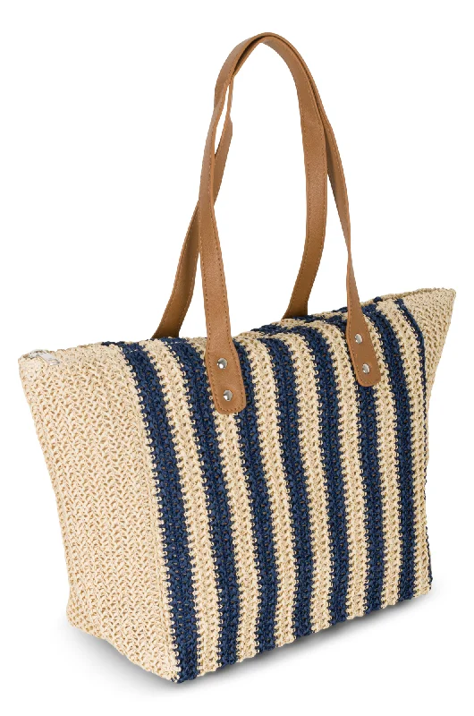 Stripe Beach Bag | NAVY STRIPE | 0591A1