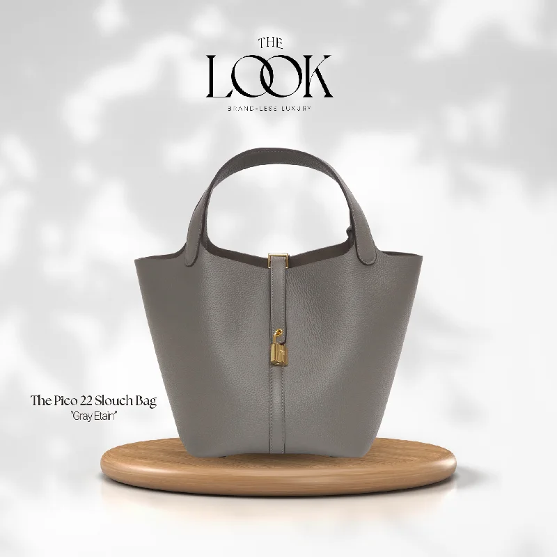 The Pico 22 Slouch Bag Clemence Leather in Etain GHW by The Look ( Elitè Edition)