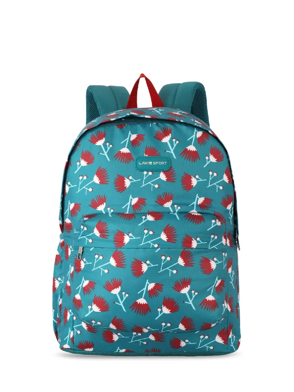 Lavie Sport Tinybloom 18L Printed Casual Backpack |Daypack|School Bag for Girls Teal