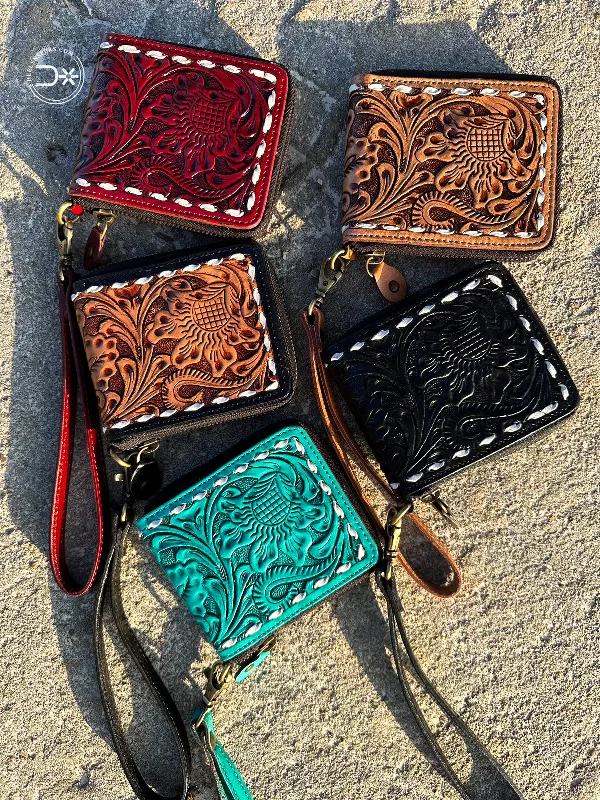 Tooled Wristlet Wallet