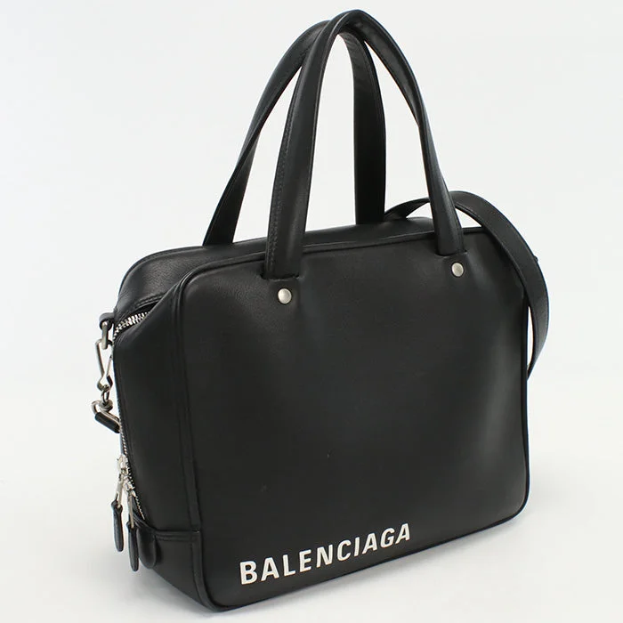 BALENCIAGA 513999 1000 Triangle Square S 2way Handbag shoulderbag Calfskin black