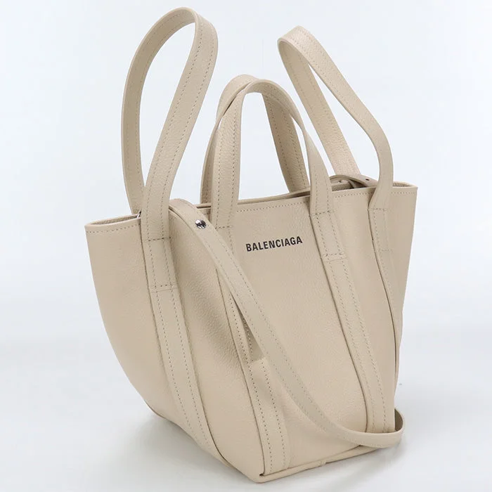 BALENCIAGA 672793 XS North-South Everyday 2way Handbag  Calfskin Beige