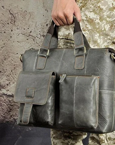 Vintage Leather Laptop Bags Business Bag Work Bag Mens Briefcases for Men