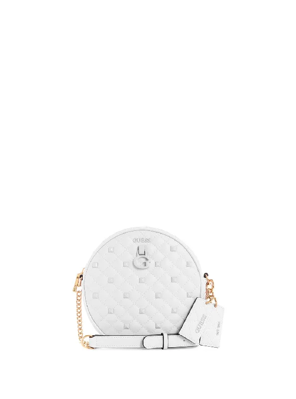 White Rue Rose Circle Crossbody Bag